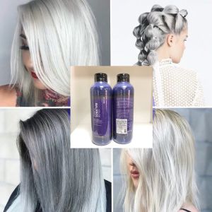 Professional Anti-Brassy Purple/Silver Shampoo For Blonde Bleached Highlighted Hair Remove Yellow 发廊专业去黄洗发液