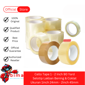 Selotip Bening Lakban Bening Lakban Coklat Solatip 1 - 2 inch 90 yard 24mm 45mm