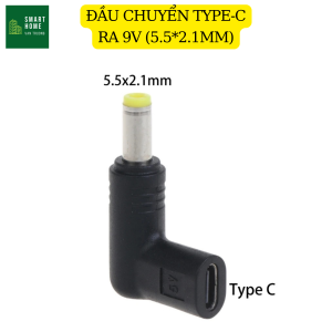 Đầu chuyển đổi Type-C cái sang DC đực kích thước đầu sạc 3.5/4/5.5mm điện áp 5V/9V/12V