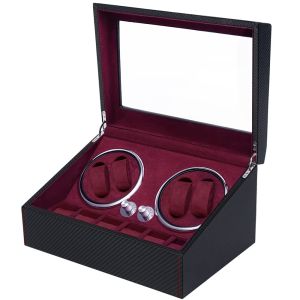 Automatic Watch Winder Dengan Lampu Atas 4 Lebih Rendah 6 Format Penyimpanan Kelas Atas Kotak Penyimpanan Jam Tangan / Display Jam Tangan Putar