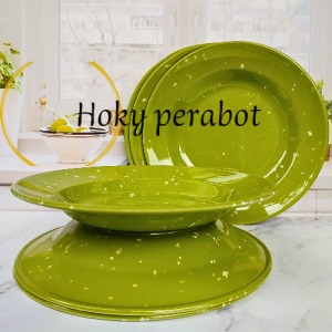 3 PCS PIRING MELAMIN MEWAH BINTIK KRISTAL TERBARU 9 INCH TEBALL CEKUNG