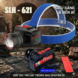 Đèn Pin Đội Đầu Siêu Sáng Zoom Xa Gần 621 Thiết Kế Có Thể Tháo Được Pin Choá Đèn Bằng Kim Loại Kèm Theo Pin