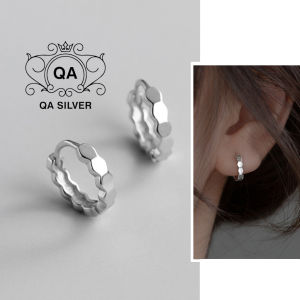 Khuyên tai bạc 925 tròn đa giác bông kẹp vành nam nữ S925 HOOP QA SILVER Earrings EA220502