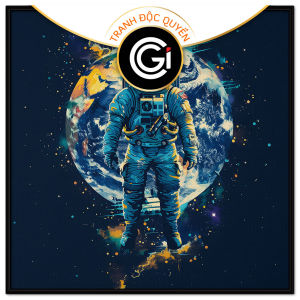 Tranh vẽ phi hành gia vũ trụtranh phong cảnh vũ trụ đẹp tranh treo tường tranh dán tường treo phòng bé trai in canvas. CGI - 569