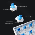 【จัดส่งภายใน 3 วัน】 ZIFRIEND ZA646 / KA646 63คีย์คีย์บอร์ดแบบกลไกคีย์บอร์ดสำหรับเล่นเกมแบบมีสาย Backlit Hot-Swappable สีฟ้า/สวิทช์สีแดง Keycap ไทย คีย์บอร์ด gaming คีย์แคปภาษาไทย. 