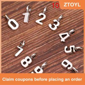 【ZTOYL】 10 cái bộ hợp kim mix Arabic chữ số quyến rũ Mặt dây chuyền trang sức DIY làm thủ công mỹ nghệ