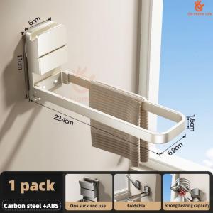 SG Stock Bathroom Towel Rack Suction Cup Mounted Foldable Towel Organizers  Durable Towel Hanger