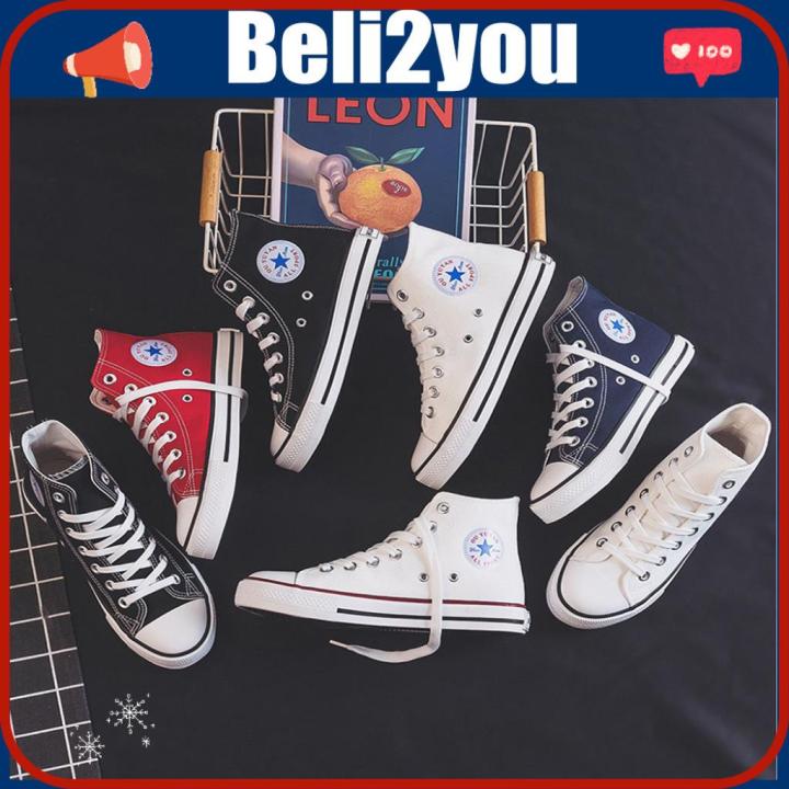 [BEST DFFER ] High Cut Sneakers Canvas Shoes High Cut Kasut Kanvas Murah Kasut Canvas Wanita Kasut Kanvas Lelaki Canvas Shoes Murah
