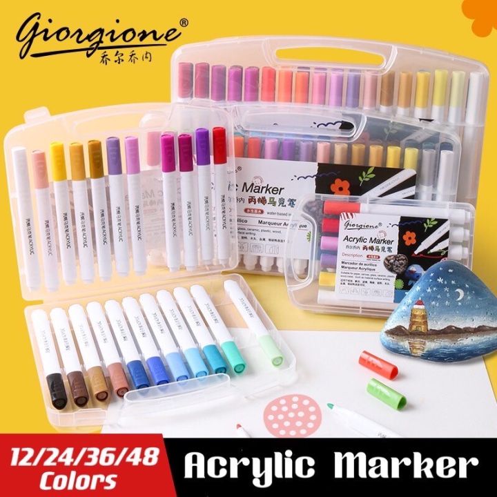 Giorgione Acrylic Marker [Triangle Shape] [12/24/36/48 Colors] | Lazada PH