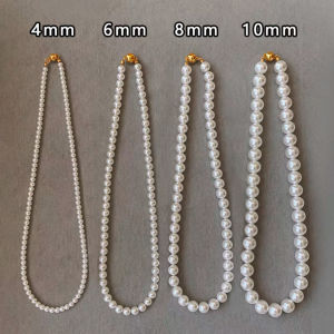 Elegant and Luxurious Rose Purple Pearl Necklace for Women with Magnetic Clasp Design Simple and Versatile Collarbone Chain with Scarf Clip 2026