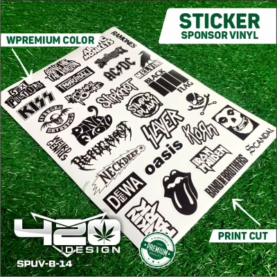 Stiker Aesthetic Stiker Pack Band Music Rock Metal Oasis Linkinpark Slipknot | Stiker Cutting Vinyl Hologram Princutt Band Music - Kode SPUV - 420 Design