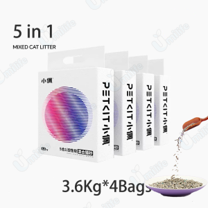 【SG】(3.6KG*4)PETKIT 5 in 1 Mixed Cat Litter Flushable Cat Tofu Activated Carbon Dust-free for Pura Max Automatic or Normal Cat Litter