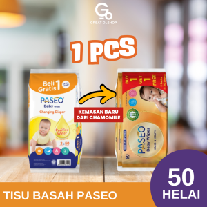 Tisu Basah Bayi Paseo Baby Wipes Hand and Mouth / Chomomile - Formula Lembut dan Aman untuk Kulit Sensitif Bayi