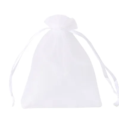 50ชิ้น/ถุงปรับ Drawstring Organza กระเป๋าเครื่องประดับบรรจุภัณฑ์ถุงขนมแต่งงานกระเป๋าขายส่งถุงของขวัญ