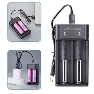 Thông dụng có thể sạc lại Bộ chuyển đổi sạc USB 2-khe cắm sạc công cụ cho 18500/18650/26650/21700