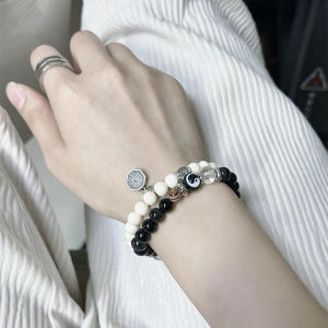 [haoh] Chinese Style Mountain Ghost Spending Beaded Bracelet Female Light Luxury High Grade Sense Vintage Personality Hand Jewelry Gift