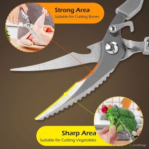 DID-Kitchen Scissors Chicken Bone Shears Duck Fish Cutter Stainless Steel Scale Clean Knife