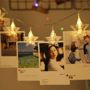 LED Photo Clip Light String Battery Love Star Lantern Clip Photo Wall Background Decorative Light  Halloween Christmas Party Wedding Décor Fairy String Lights