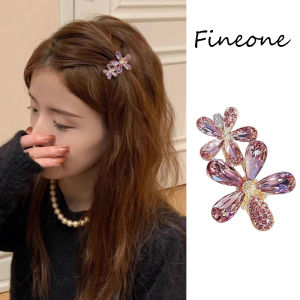 Thời trang pha lê kim cương nhân tạo Kẹp tóc hoa tính khí phụ nữ tóc mái bên mỏ vịt từ Clip hợp kim Phụ kiện tóc