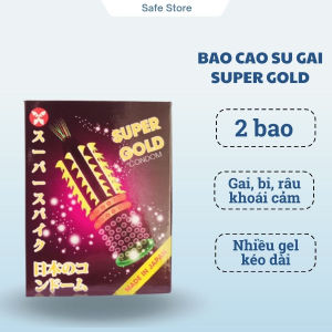 Bao cao su gai bi râu Su.p.er G.old bao cao su bi gân gai lớn kéo dài thời gian quan hệ hộp 2 cái