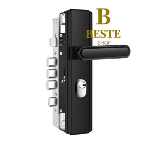 Black 304 Stainless Steel Anti-theft Door Lock Set Security Handle Entrance Door Lock  Parts Panel