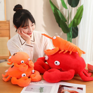 JOJO CASTLE Nice Creative Plush Toy Simulation Lobster Crab Doll Hat Soft Filling Sleeping Pillow Funny Activity Gift For Boys And Girls