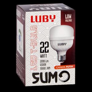 Lampu Bohlam LED Luby Sumo 12/16/22/30/40 Watt Cahaya Putih T-Bulb SNI
