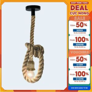Đuôi dây thừng treo trần trang trí nội thất đui dây dài 1m bện dây thừng decor quán cà phê nhà hàng độc đáo - 08520030