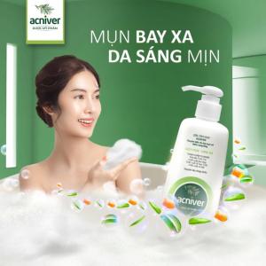 Sữa tắm Acniver hỗ trợ làm sạch da mụn lưng sáng da dịu nhẹ thiên nhiên an toàn chai 210ml