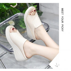 Free Shipping New Style Genuine Soft Leather Wedge Sandals For Women Perfect For Summer Wear Fashionable And Comfortable With A Thick Platform Sole