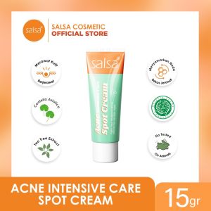 SALSA Intensive Care Spot Cream Indonesia / Obat Totol Jerawat 15g / Centella Asiatica / Tea Tree Extract / Fight Your Stubborn Acne Gentle For All Skin Type / Merawat Kulit Berjerawat / Menyamarkan Noda Bekas / Beruntusan / Skincare Face Care Series