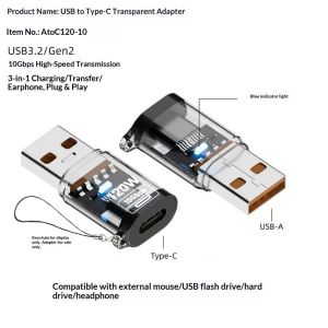 JJT USB3.2 Adapter with 120W Fast Charging and 10Gbps Data Transfer