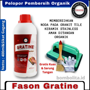 Pembersih Serbaguna Granit Tile dan Stainless Fason Gratine 400ml Paket Sikat Gagang kuas