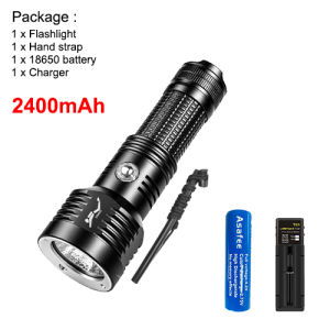 ASAFEE D812B Short Diving Flashlight 1200LM XHP70 LED IPX8 Underwater Night Diving Torch Compact 26650/18650 Battery Powered Lanyard Included