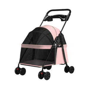 BLACKON Dog Cat Pet Stroller Foldable 4 Wheels Pet Push Cart Dog Stroller Compact Pet Trolley Carrier Outdoor