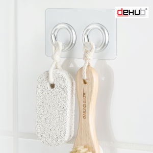 DeHUB Vacuum Pad ตะขออเนกประสงค์ แบบ 2 ตะขอ ตะขอติดผนัง ตะขอแขวนติดผนัง ตะขอแขวน ที่แขวนติดผนัง ที่แขวนของ ตะขอแปะผนัง ไม่ต้องเจาะผนัง (Vacuum Pad Mini 2Hook O)