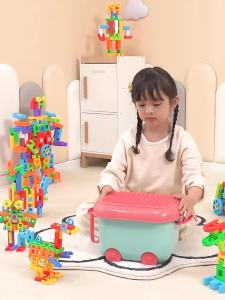 Building blocks for kindergarten children fun and educational multifunctional plastic interlocking toys for babies