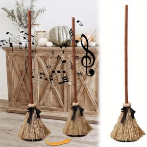 K9SEQ Touch Activated Haunted Dancing Broom With Sounds Holiday Atmosphere Animated Broomstick Festive Witch-Themed Design Dancing Broom Decoration Halloween Party