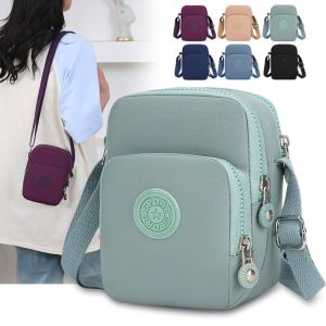 CRNGW Square Zipper Crossbody Bag Multi-functional Adjustable Strap Nylon Shoulder Bag Fashion Coin Purse Small Phone Bag Women