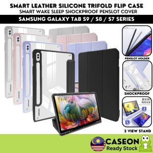 KLTC TRIFOLD SMART WAKE SLEEP Flip Case for Samsung Galaxy Tab S10 FE Plus S9 Plus Ultra / S8 Plus S7 FE Plus Flip Stand Shockproof Case Cover casing