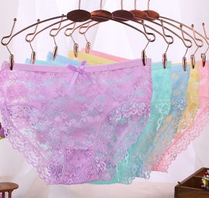 [S - XL] RANDOM COLOUR GIVEN 1 Pc Lace Panties Transparent Jacquard Mesh Seamless Woman Underwear Panty Seluar Dalam Wanita