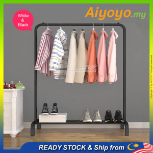 Standing Clothes Hanger Cloth Organizer Cloth Hanger Rack Rak Baju Pakaian Gantung Baju Laundry Garment Rack Drying Shelf Coats Shoe Wardrobe