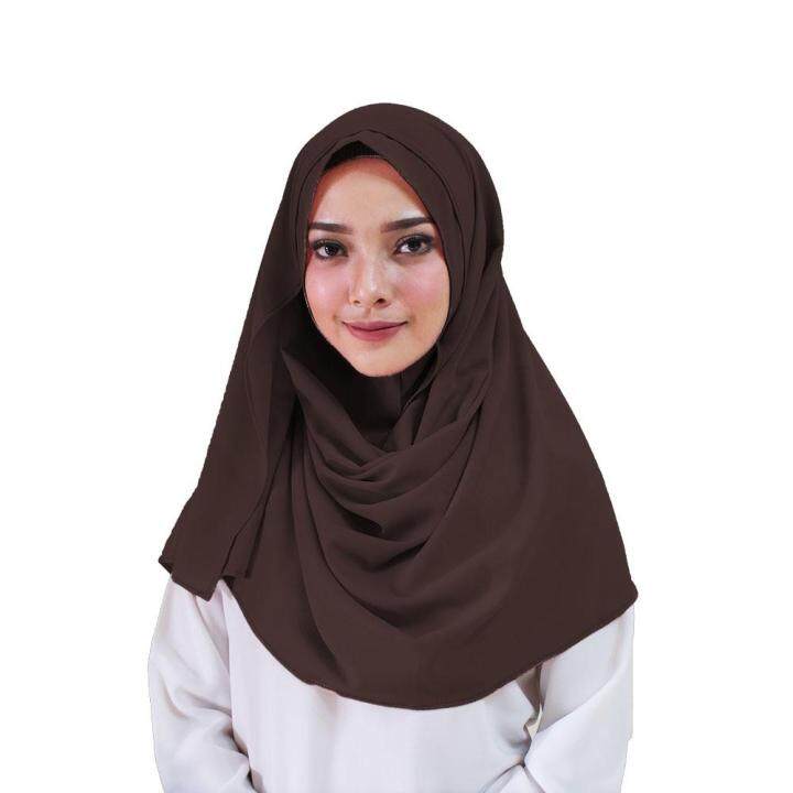 Hijab Instan Zenia [warna Coklat] Lazada Indonesia