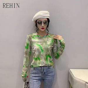 ถูกเสีย เสื้อยืดแขนยาวผู้หญิง Top Hyunya Swoosh บรรจุภัณฑ์เสื้อเบลาส์ผอมเพรียวฤดูร้อน