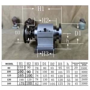 Cornerr 125/160 Machine head HRB bearing lathe spindle high-strength lathe head assembly cast aluminum standard spindle 4Y1Z7