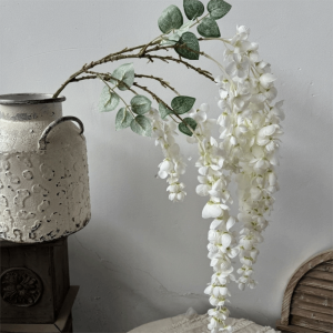 MADEWITH Purple Artificial Wisteria Flowers 6 Forks Bushy Vine Artificial Faux Plants Vine Rattan Fake Flower String Wedding Decoration