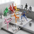 T13 Action Figure 3D Printed Movable Lucky 13 Robot Doll Interchangeable Hands Display Stand Luminous Wings. 