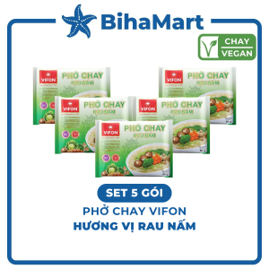 [SET 5 GÓI] - VIFON - Phở Vifon hương vị Chay rau nấm Vifon phở chay rau nấm Vifon Phở ăn liền Vifon Phở chay Vifon (65g/gói)