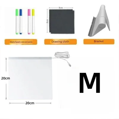 15/20/30CM Acrylic LED Glowing Drawing Board for Kids Luminous Writing Board Reusable With Colorful Pens Creative Gift