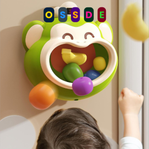 OSSDE Glutton Monkey Basketball Game Fun Timer Fruit Engaging Wall-Mounted Shooting Board